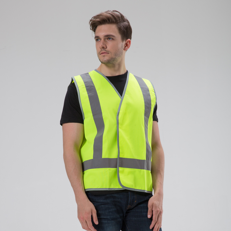 HI-VIS SAFETY VEST WITH REFLECTIVE TAPE
