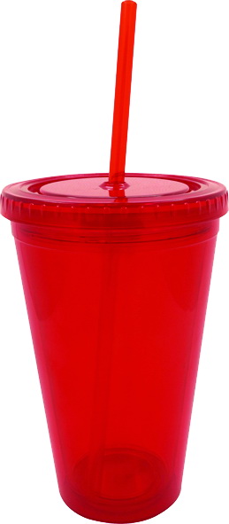 ICE TUMBLER WITH STRAW